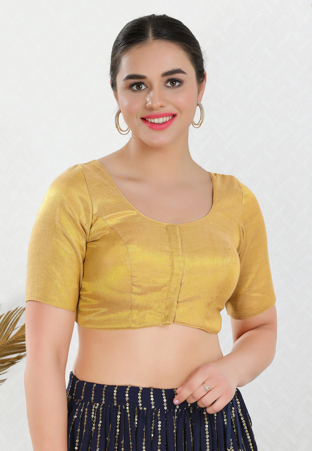 Golden Shimmer Readymade Blouse 312611