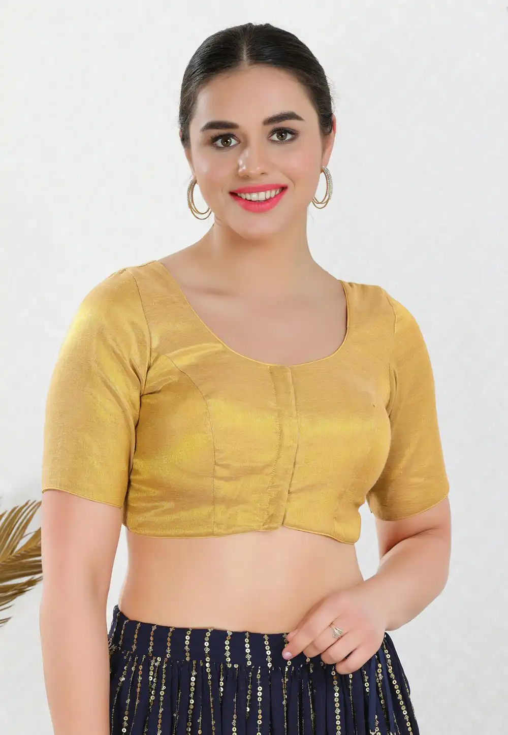 Golden Shimmer Readymade Blouse 312611