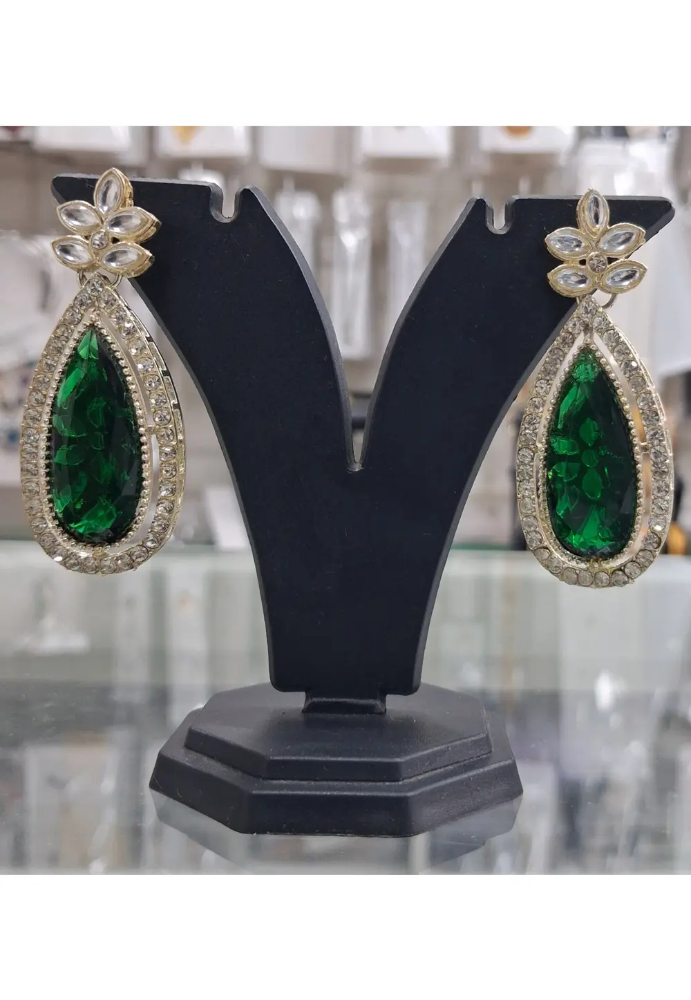Green Alloy Earrings 331369