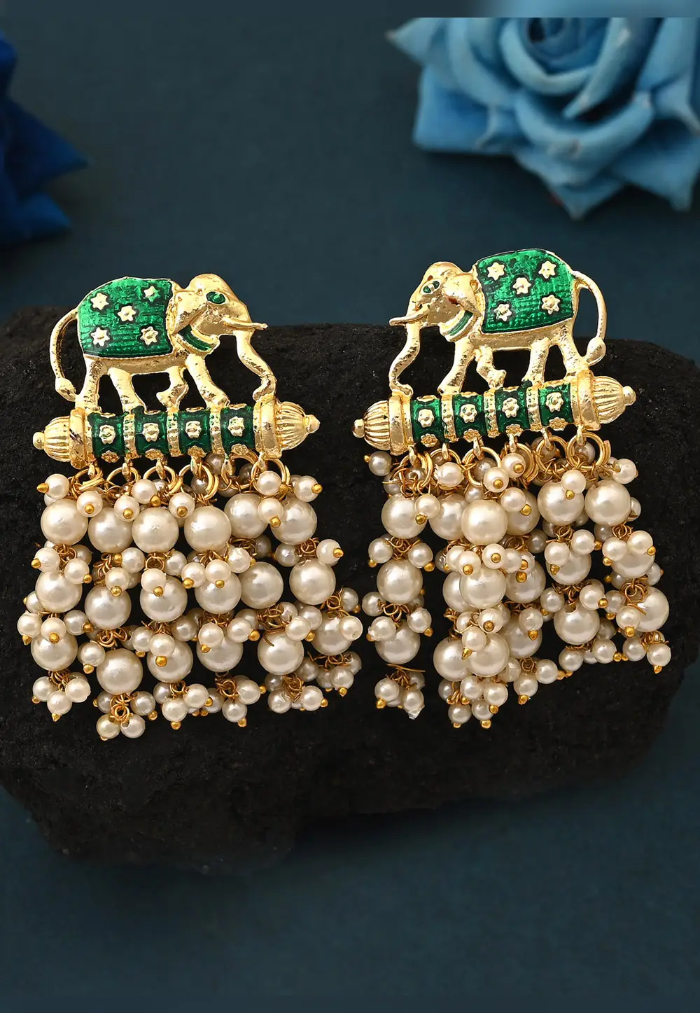 Green Alloy Earrings 332049