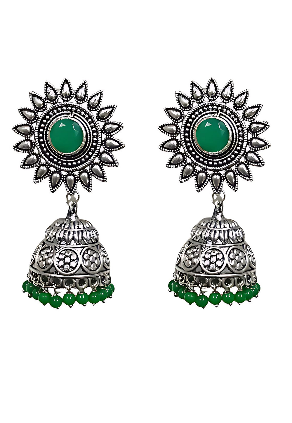 Green Alloy Earrings 286194