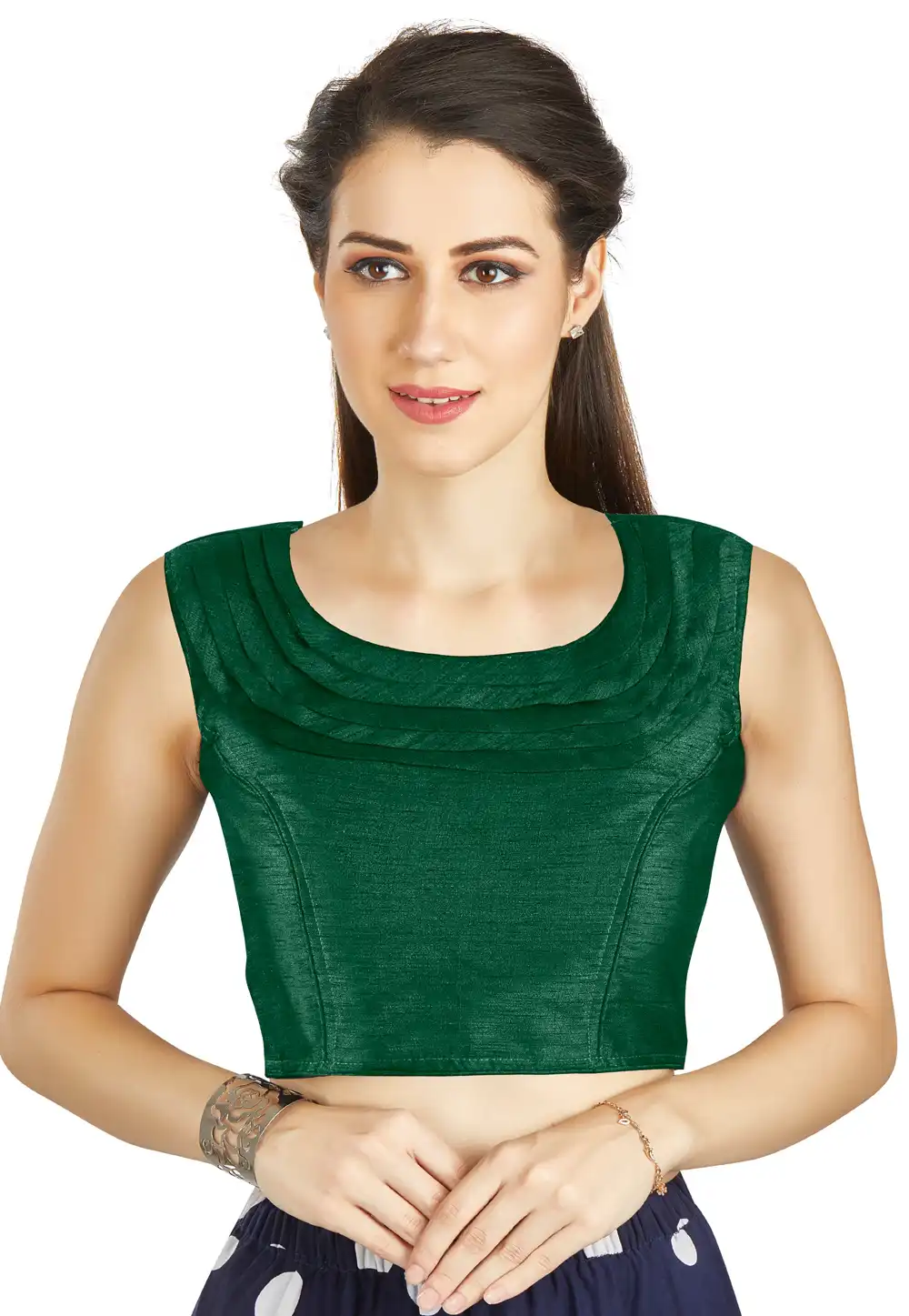 Green Art Silk Readymade Blouse 319477