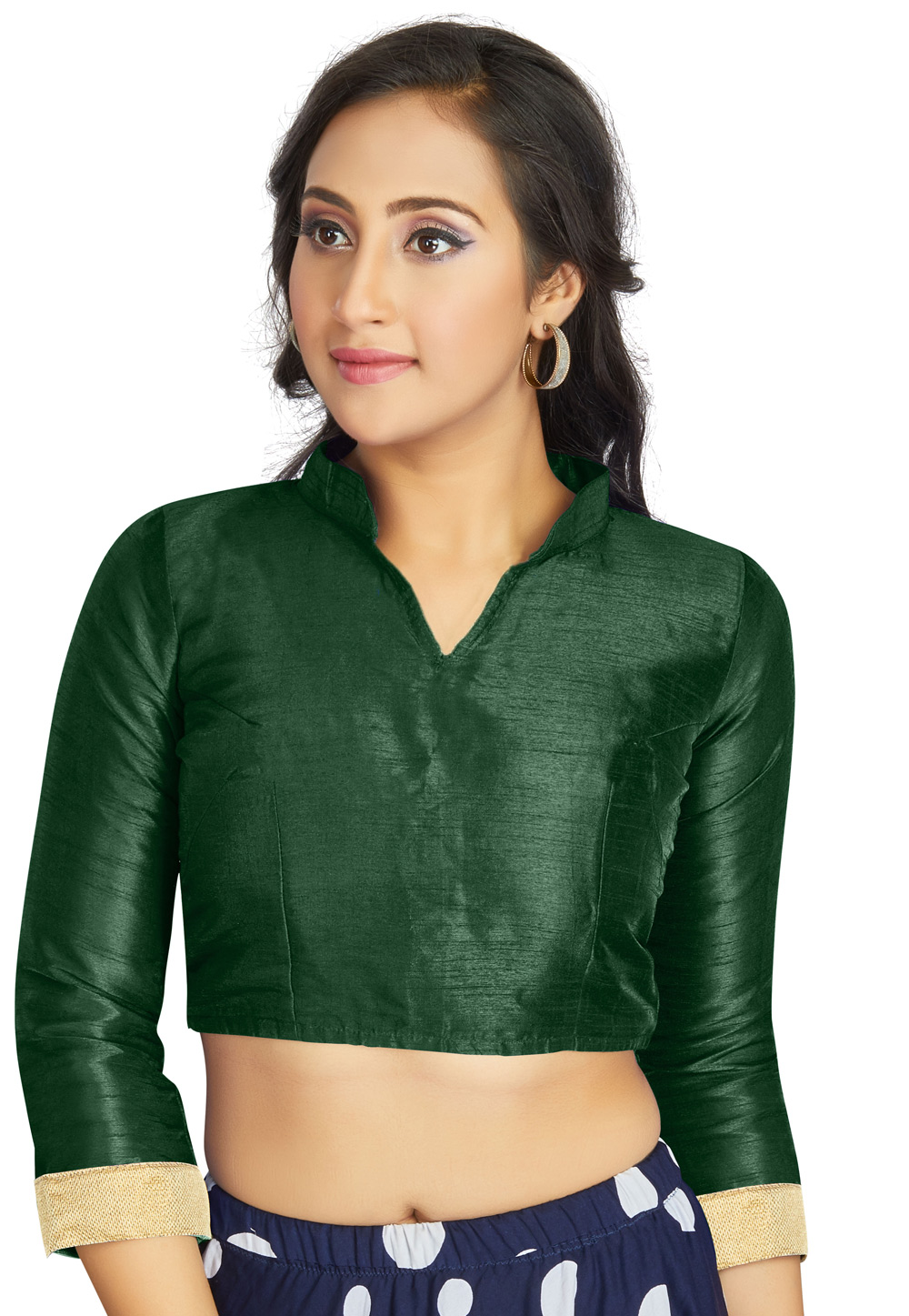 Green Art Silk Readymade Blouse 319633