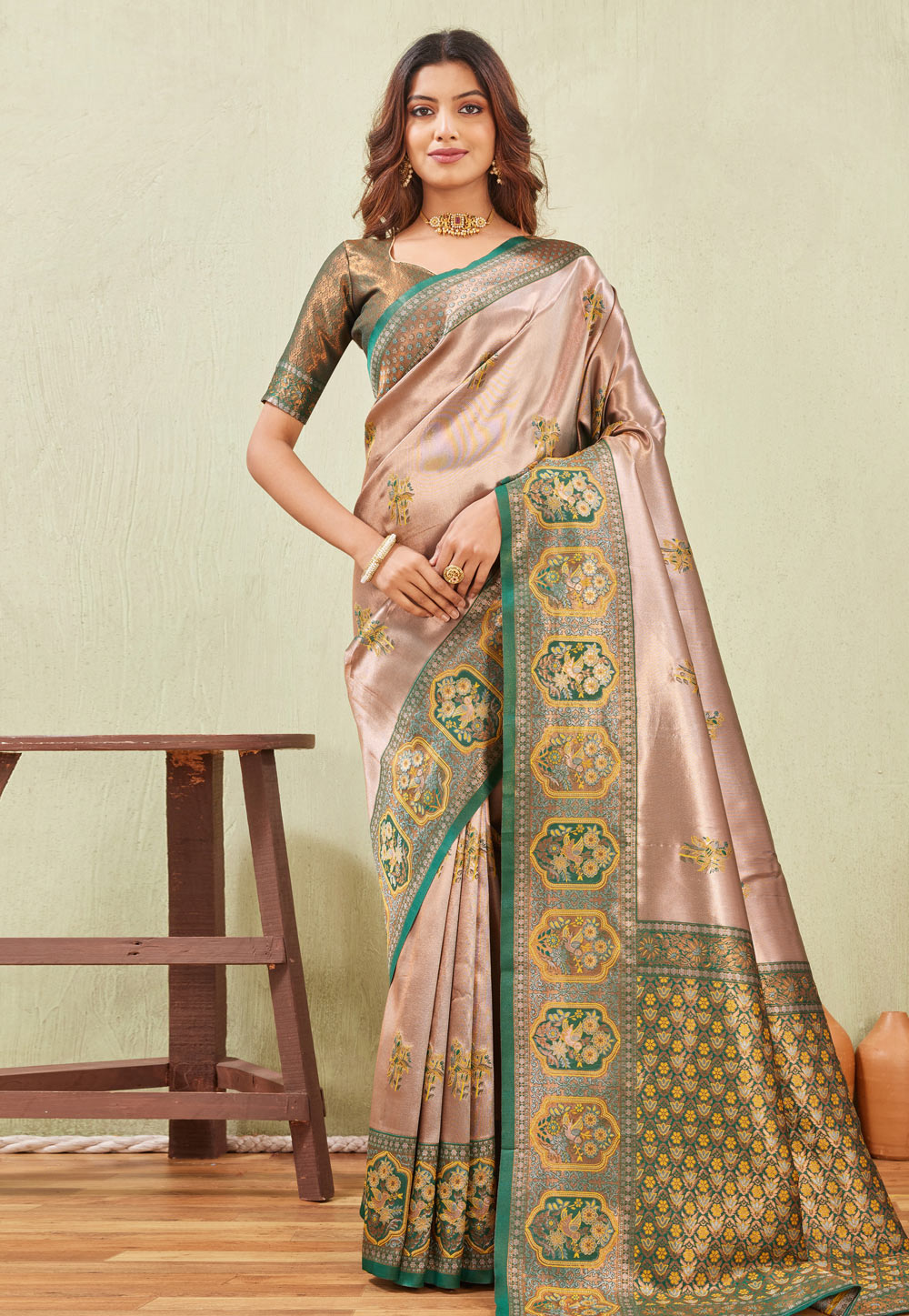 Green Banarasi Silk Saree 325253