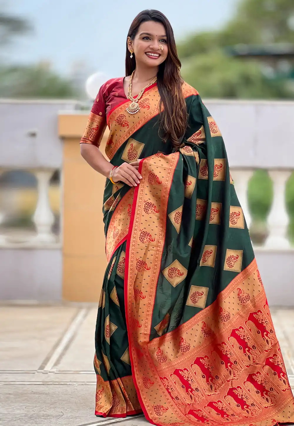 Green Banarasi Silk Saree 315344