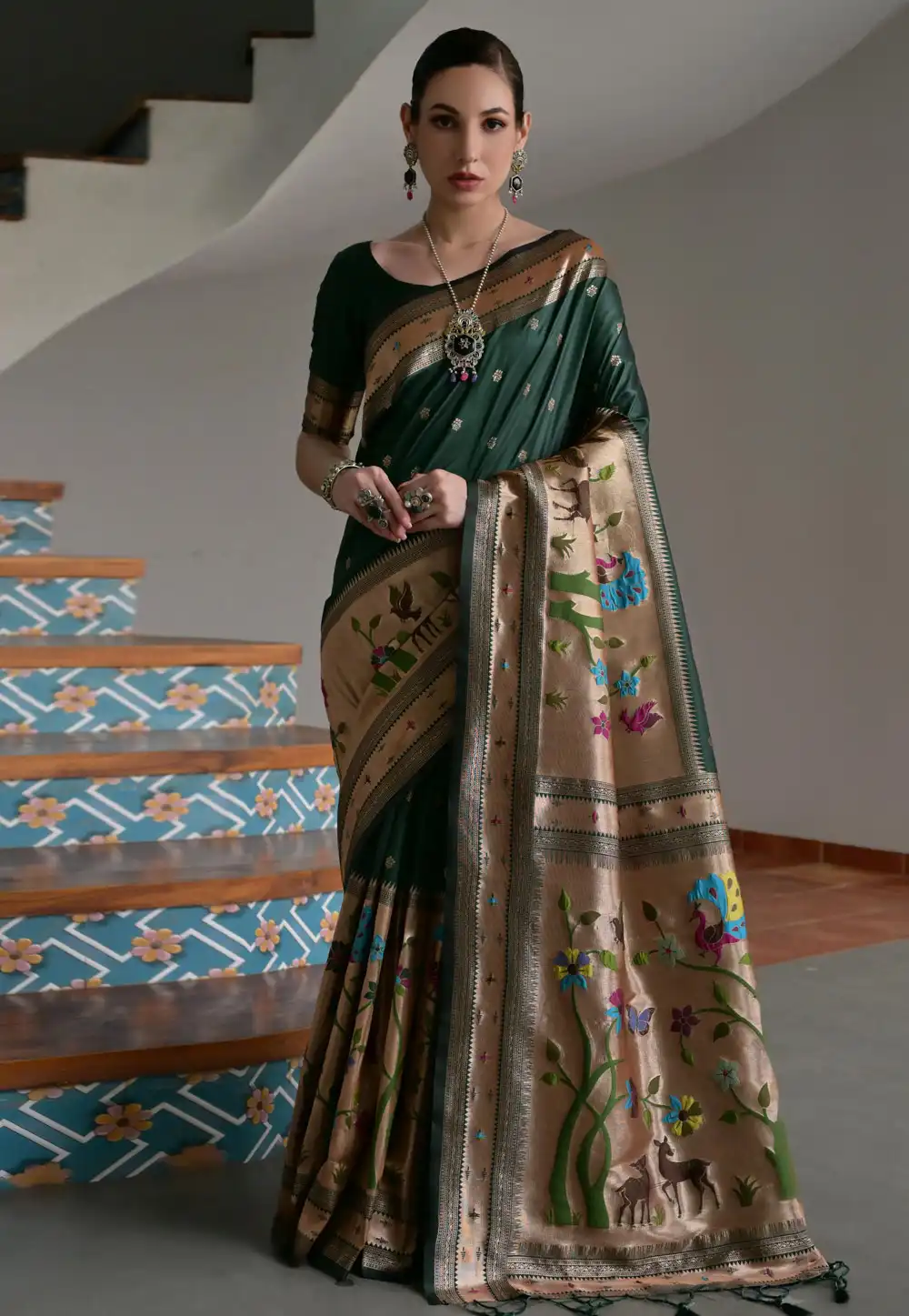 Green Banarasi Silk Saree 328767