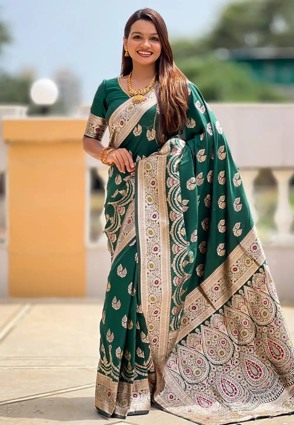 Green Banarasi Silk Saree 314775
