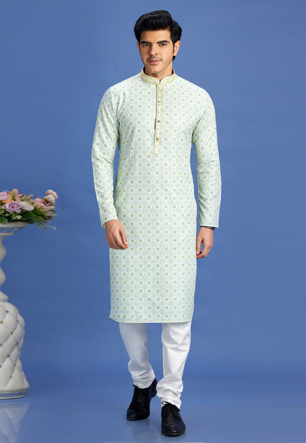 Green Cotton Kurta Pajama 283312