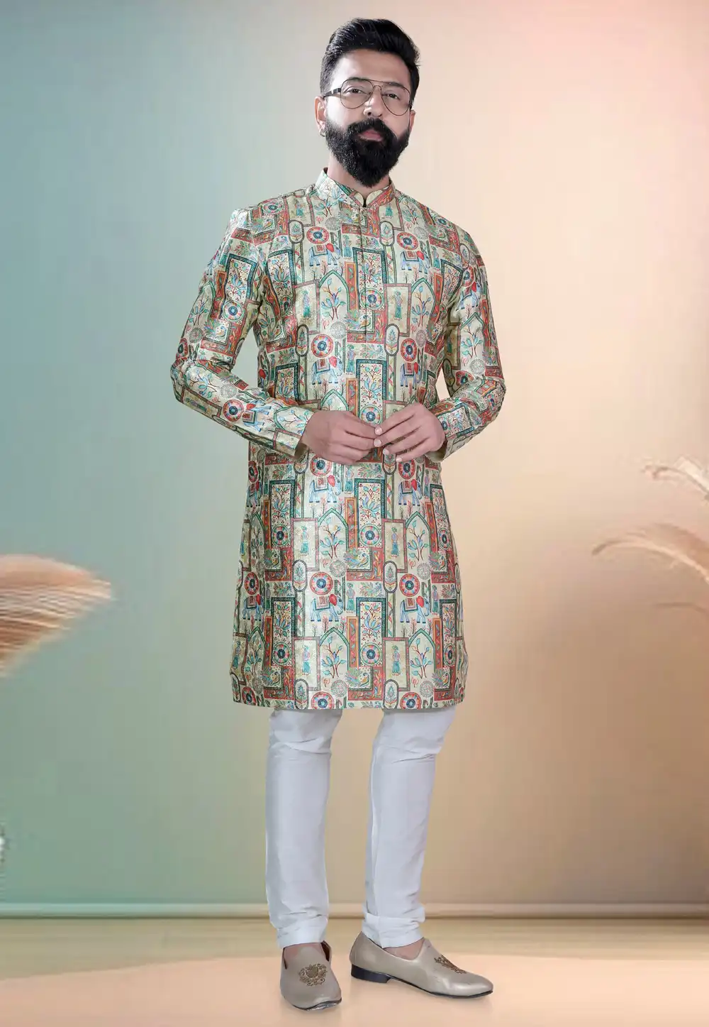 Green Cotton Kurta Pajama 318571