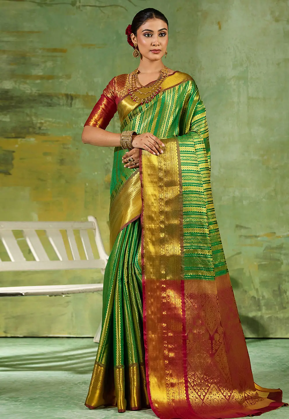 Green Kanjivaram Silk Saree 335301