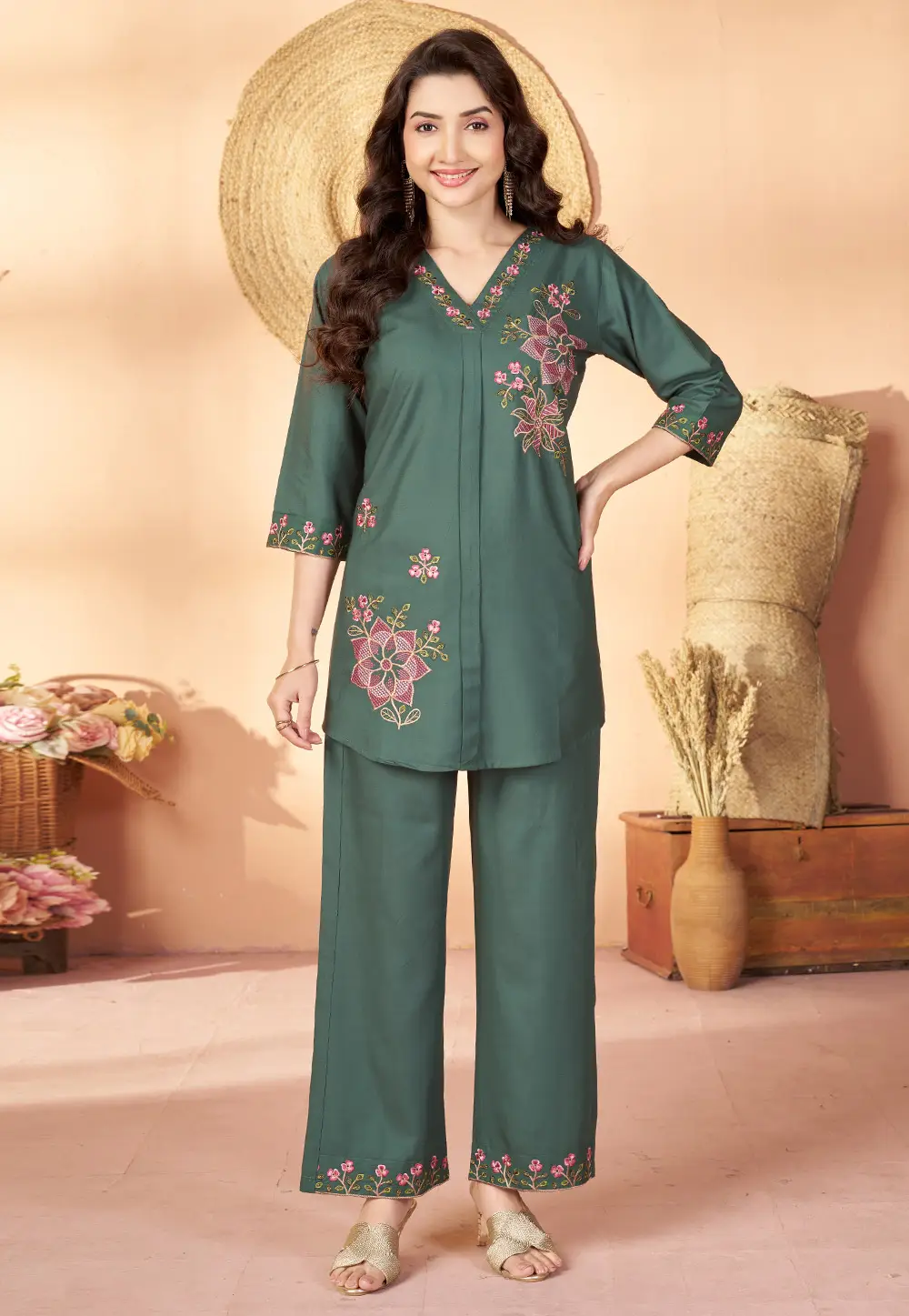 Green Rayon Co-Ords Set 335023