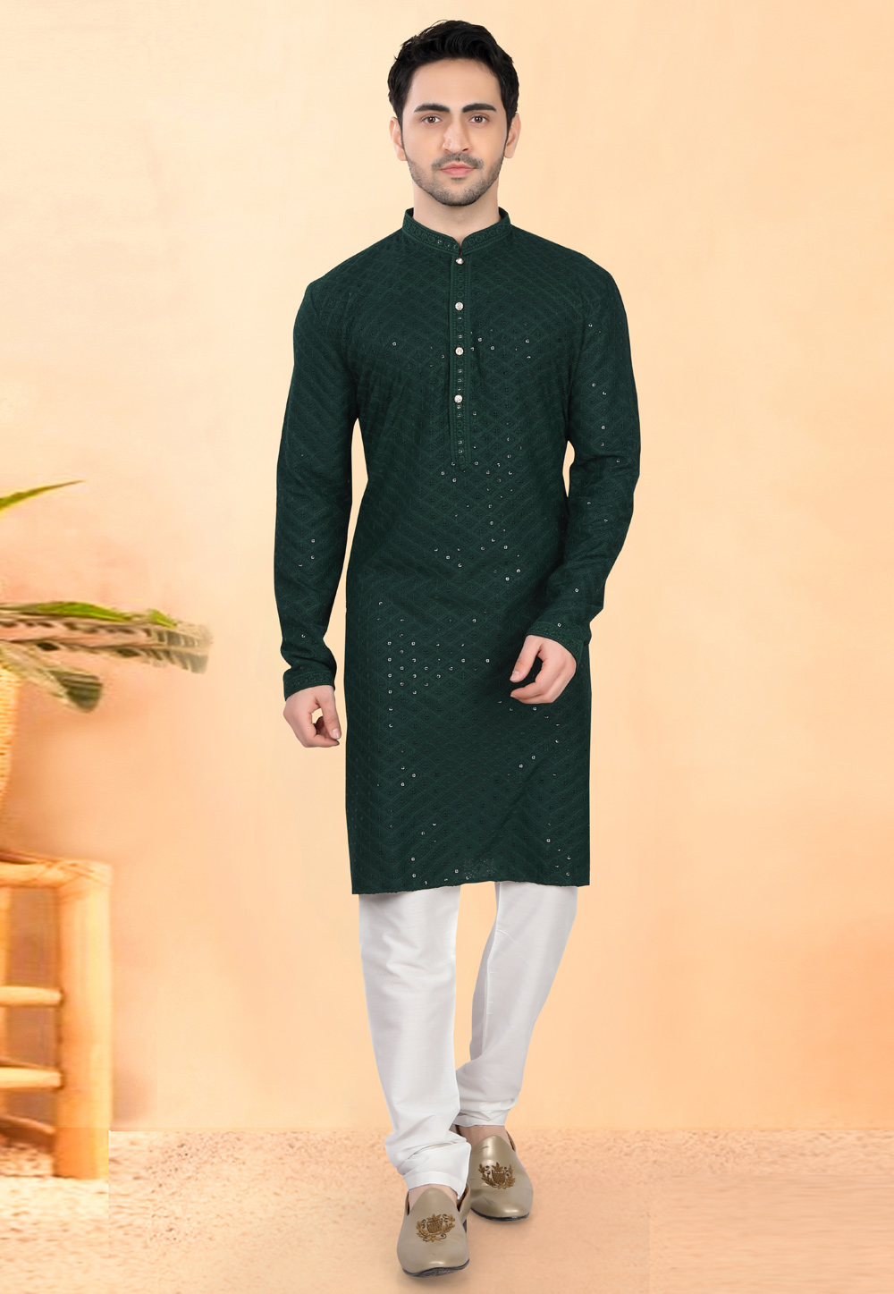 Green Rayon Kurta Pajama 307945