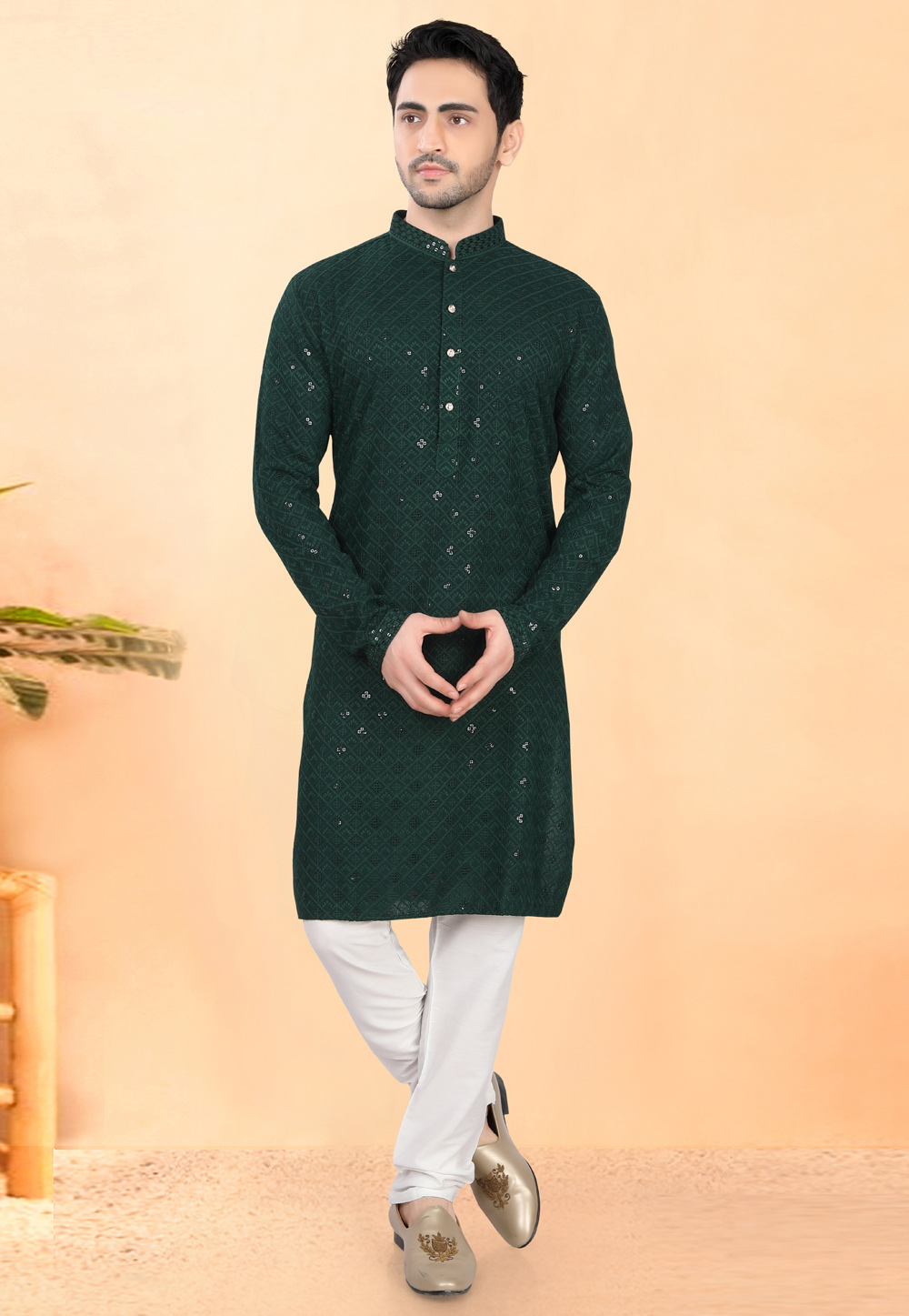 Green Rayon Kurta Pajama 307947