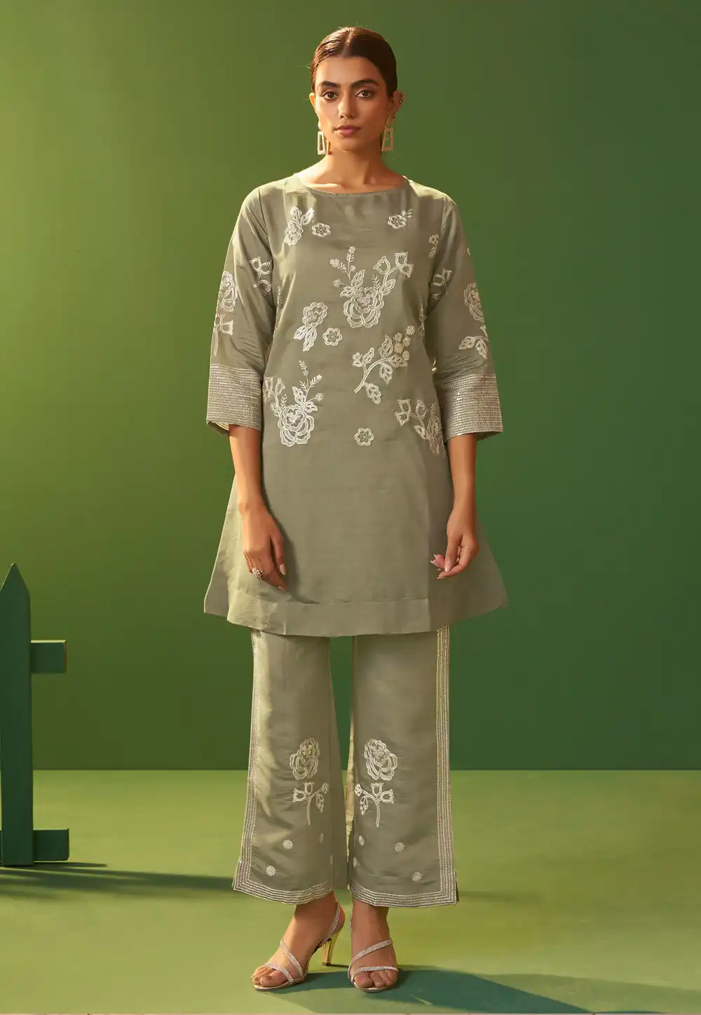 Green Silk Co-Ords Set 322702