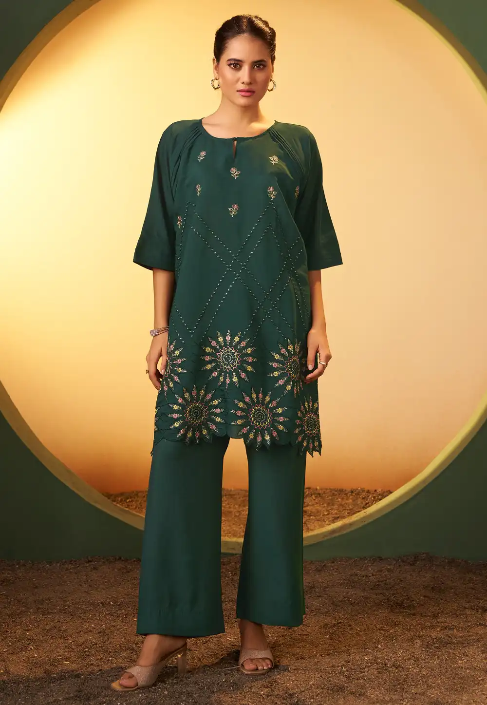 Green Silk Co-Ords Set 322699