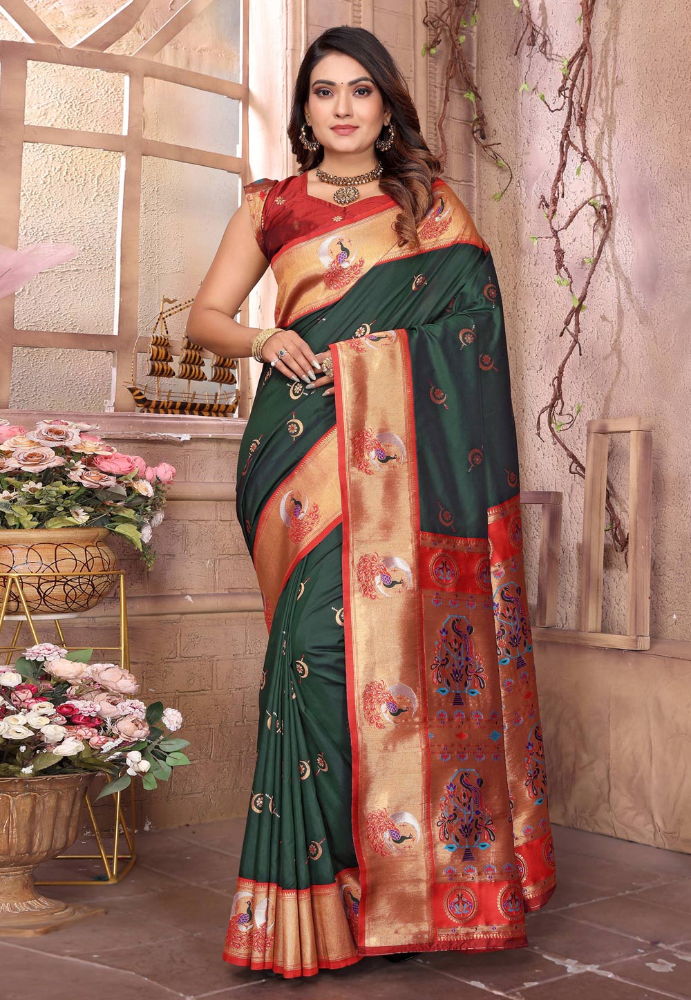 Green Silk Paithani Saree 320642