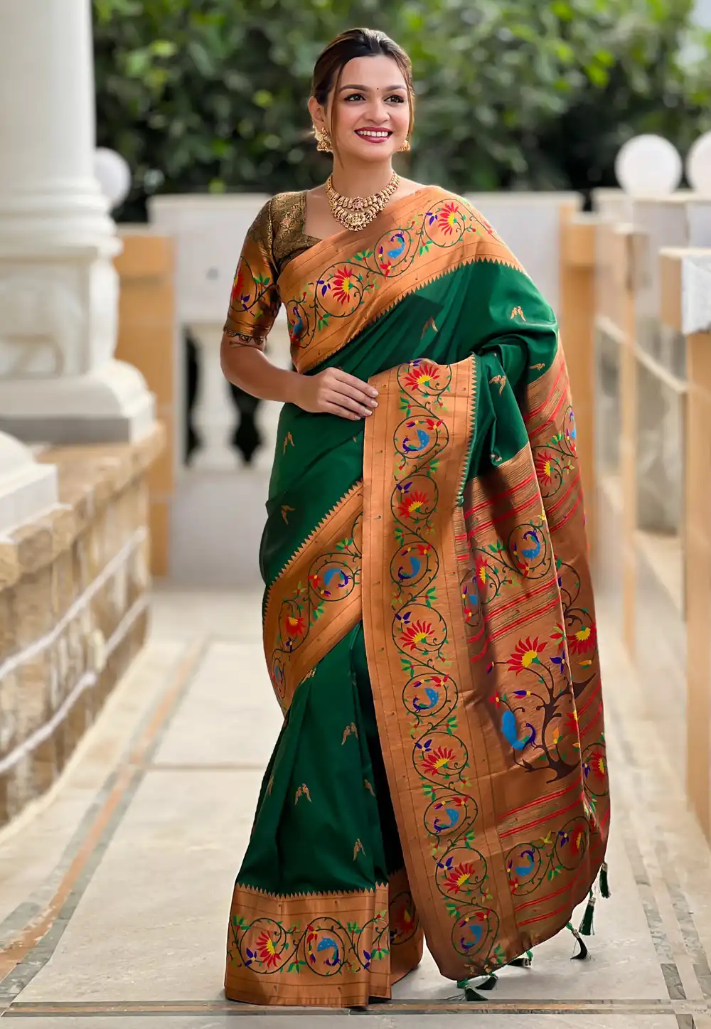 Green Silk Paithani Saree 317671