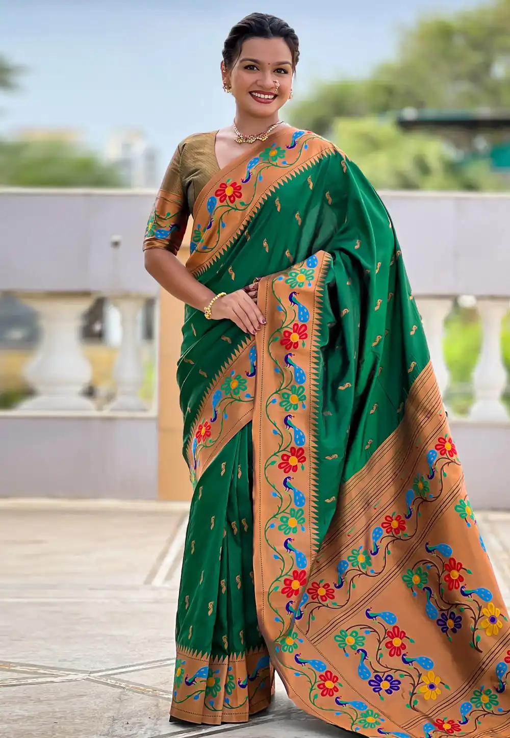 Green Silk Paithani Saree 317679