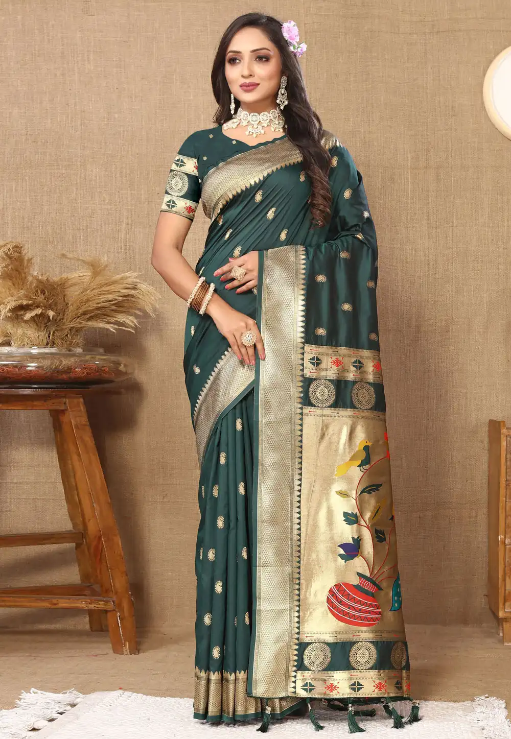 Green Silk Paithani Saree 314789