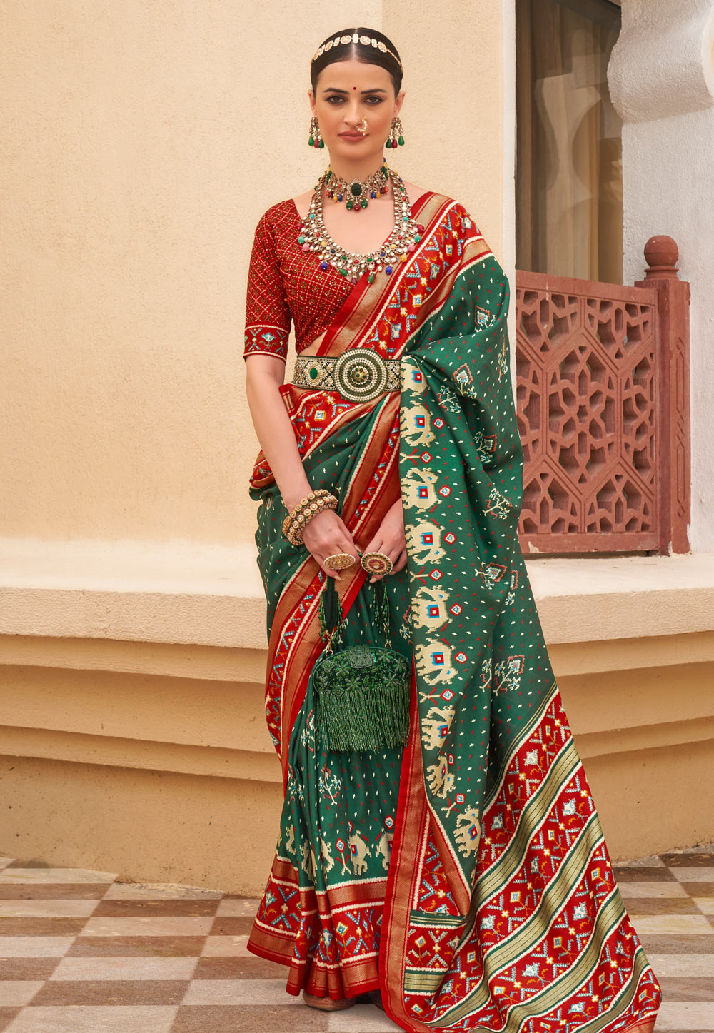 Green Silk Patola Saree 279598
