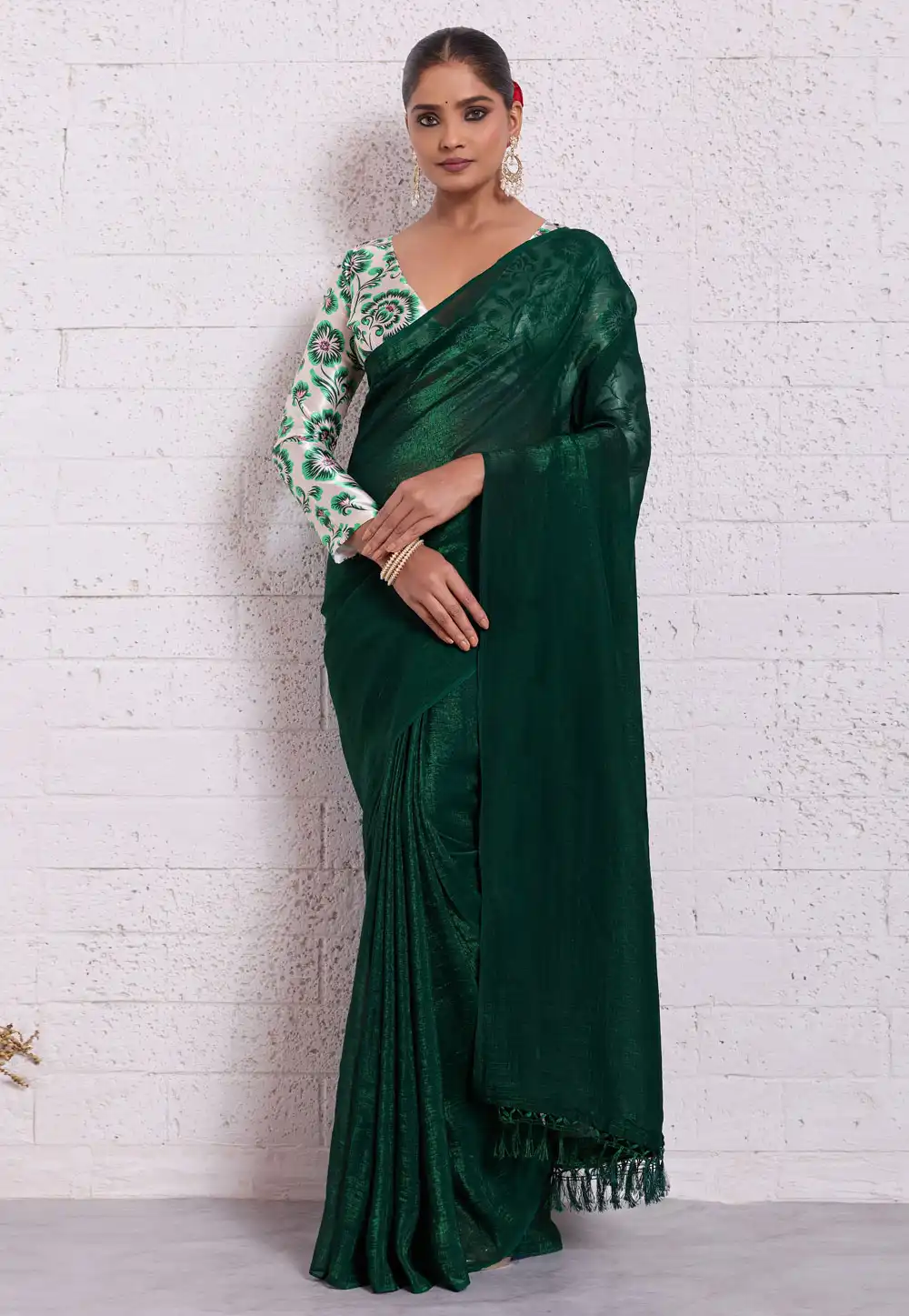 Green Silk Saree With Blouse 326361