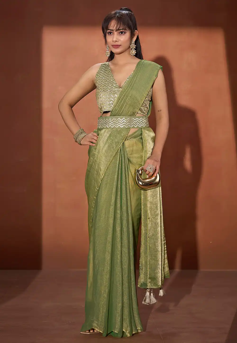 Green Silk Saree With Blouse 327766