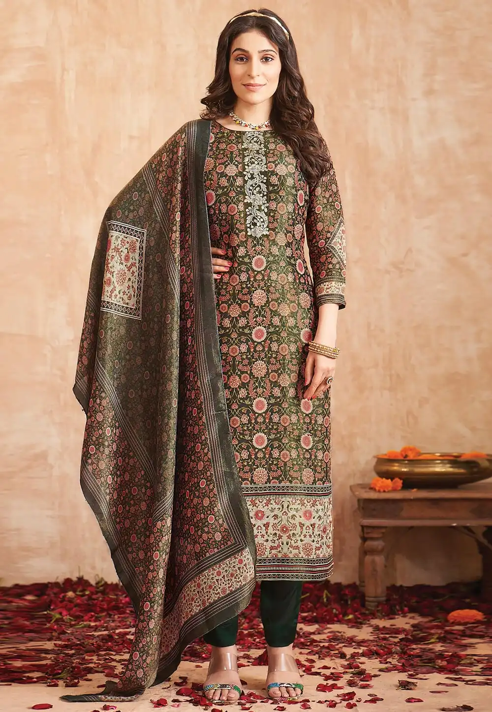 Green Tissue Pant Style Suit 310138