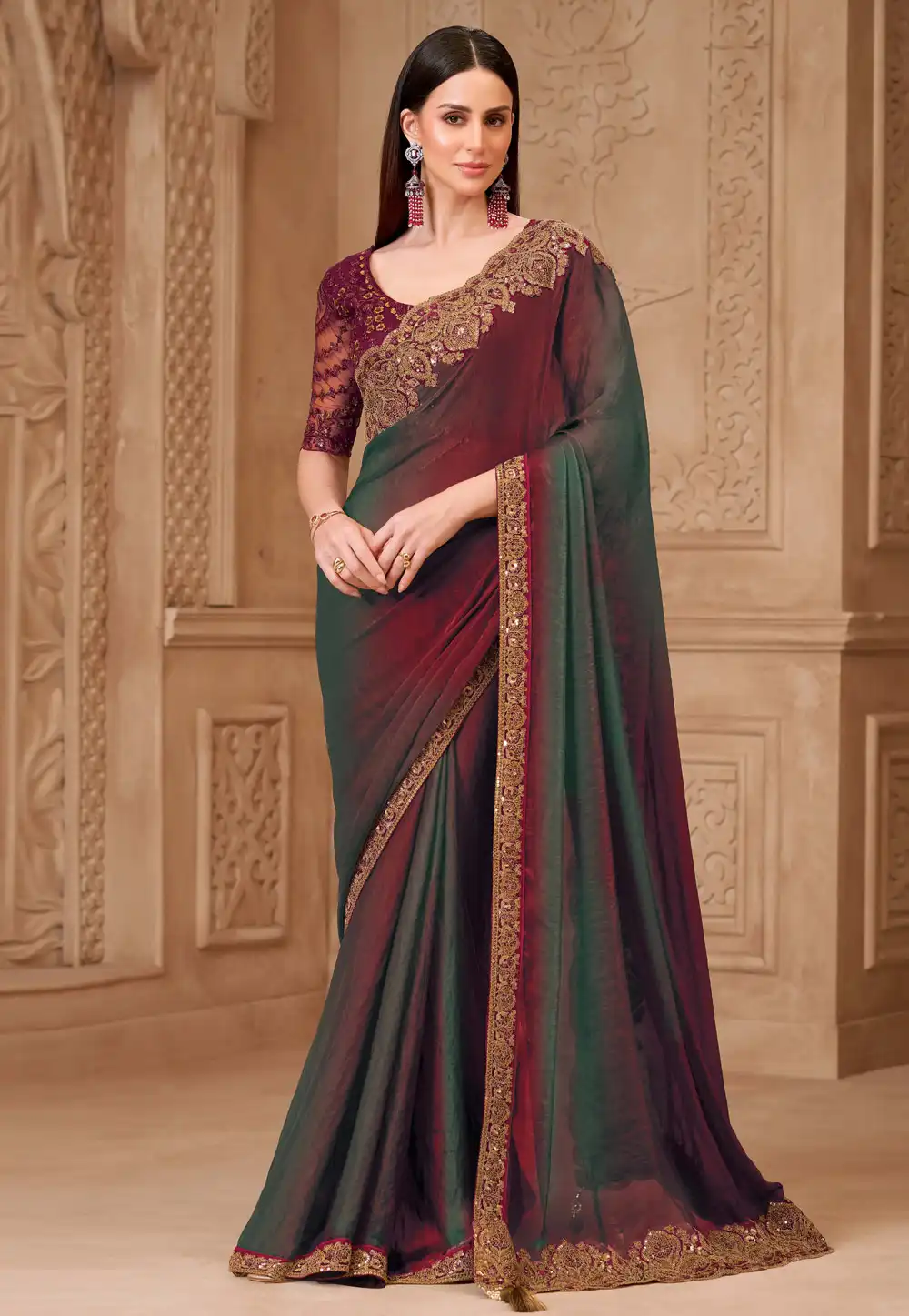 Green Tussar Silk Saree With Blouse 325693
