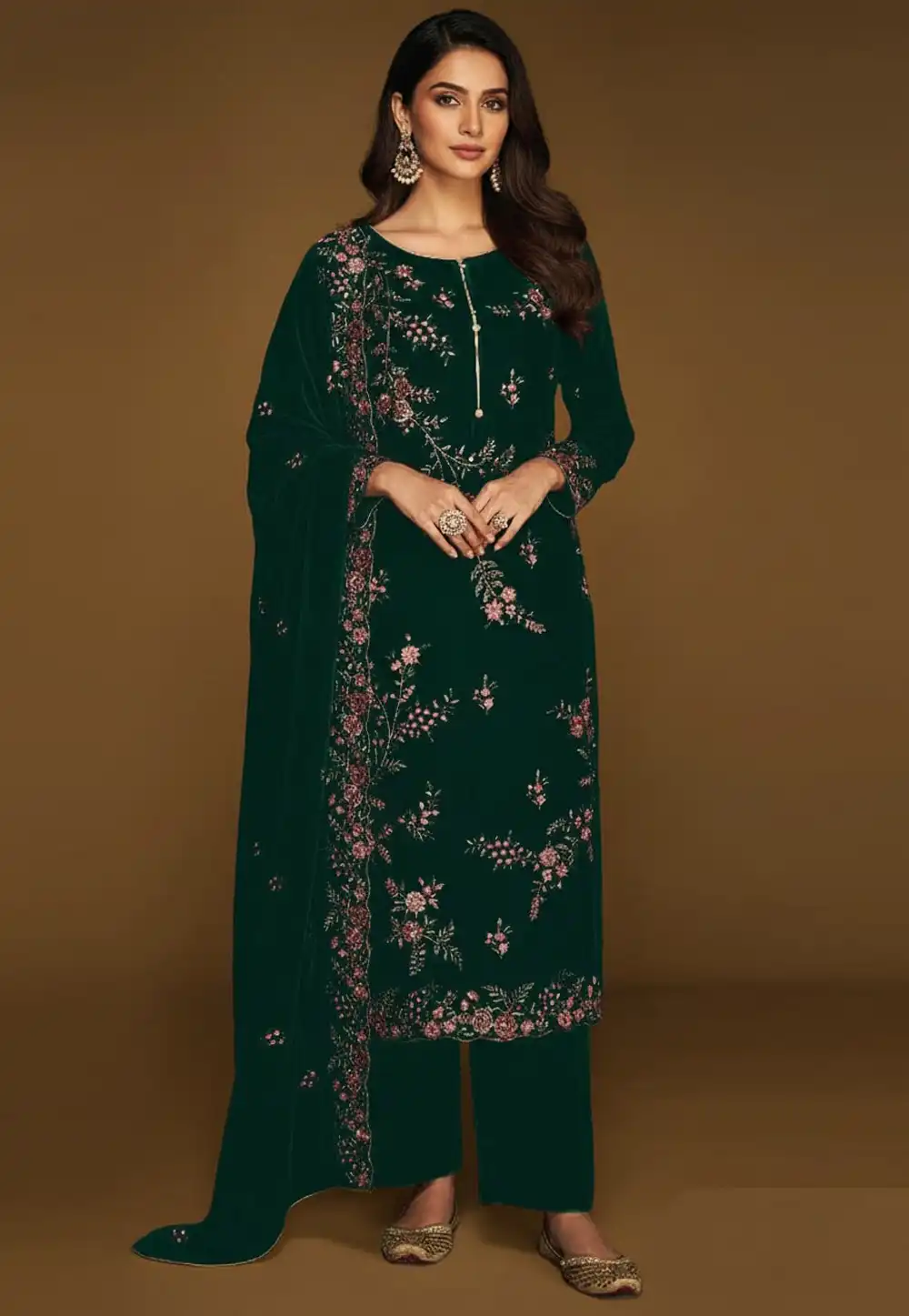 Green Velvet Pant Style Suit 322064
