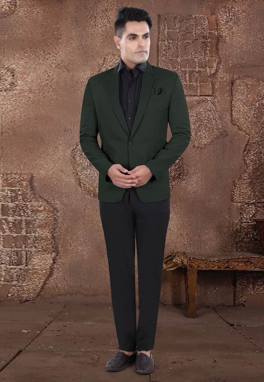 Green Viscose Blazer With Pant 306390