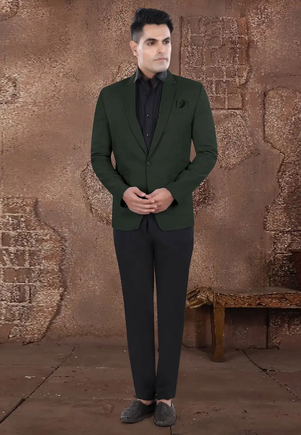 Green Viscose Blazer With Pant 306390