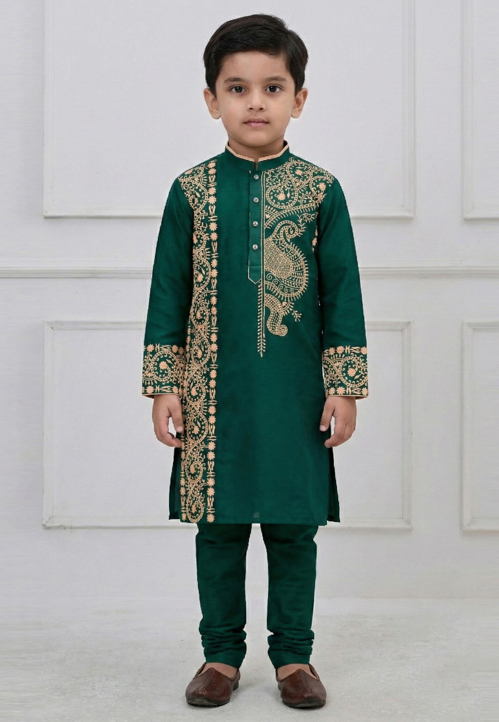 Green Viscose Kids Kurta Pajama 323704