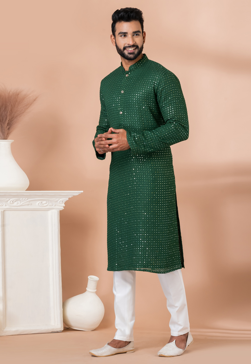 Green Viscose Kurta Pajama 282533
