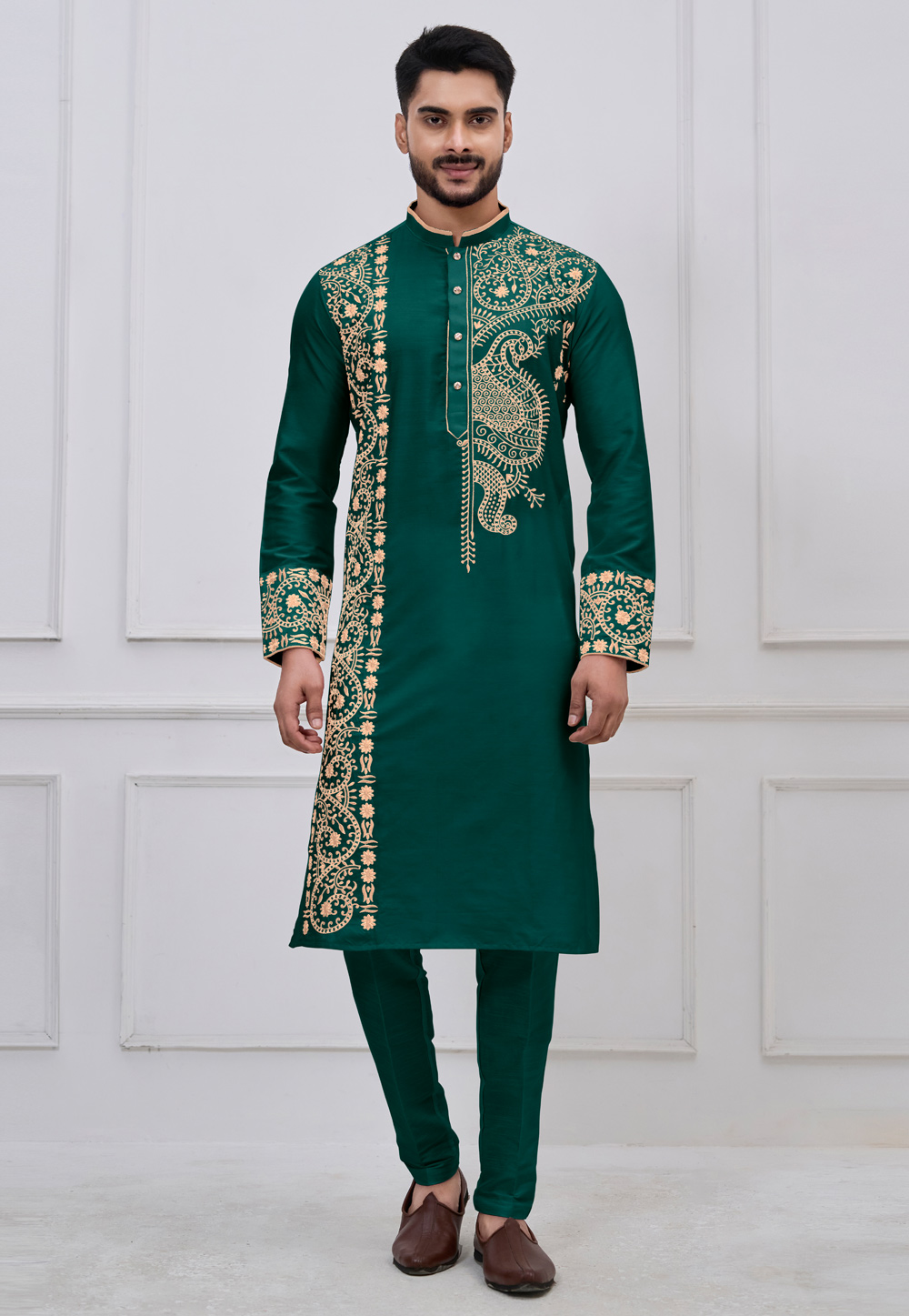 Green Viscose Kurta Pajama 322860