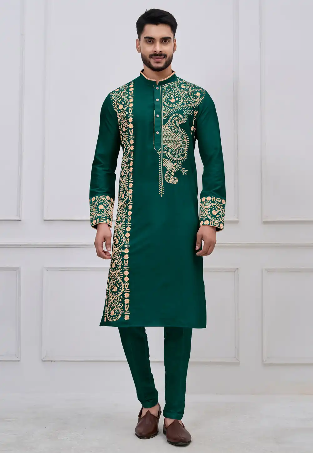 Green Viscose Kurta Pajama 322860
