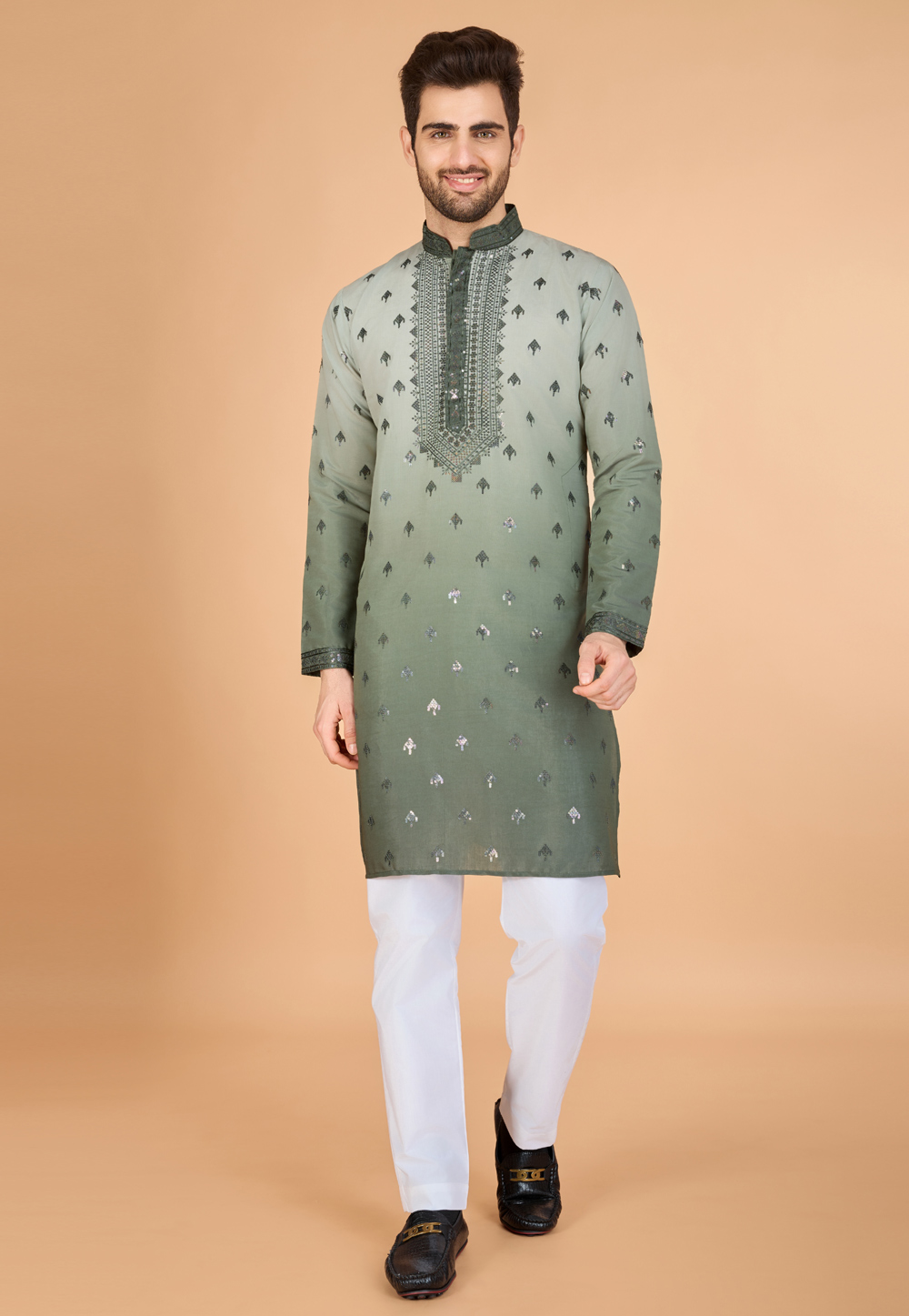 Green Viscose Kurta Pajama 311666