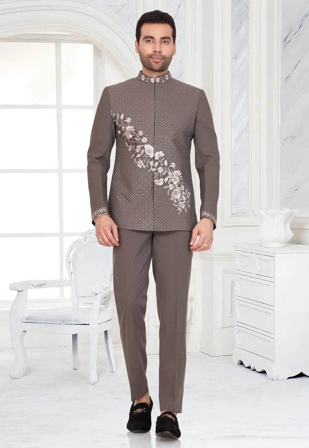 Grey Armani Jodhpuri Suit 335424