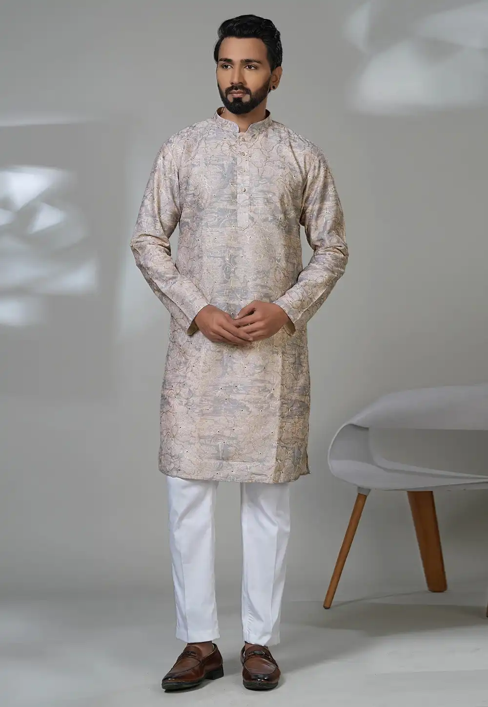 Grey Cotton Kurta Pajama 315563