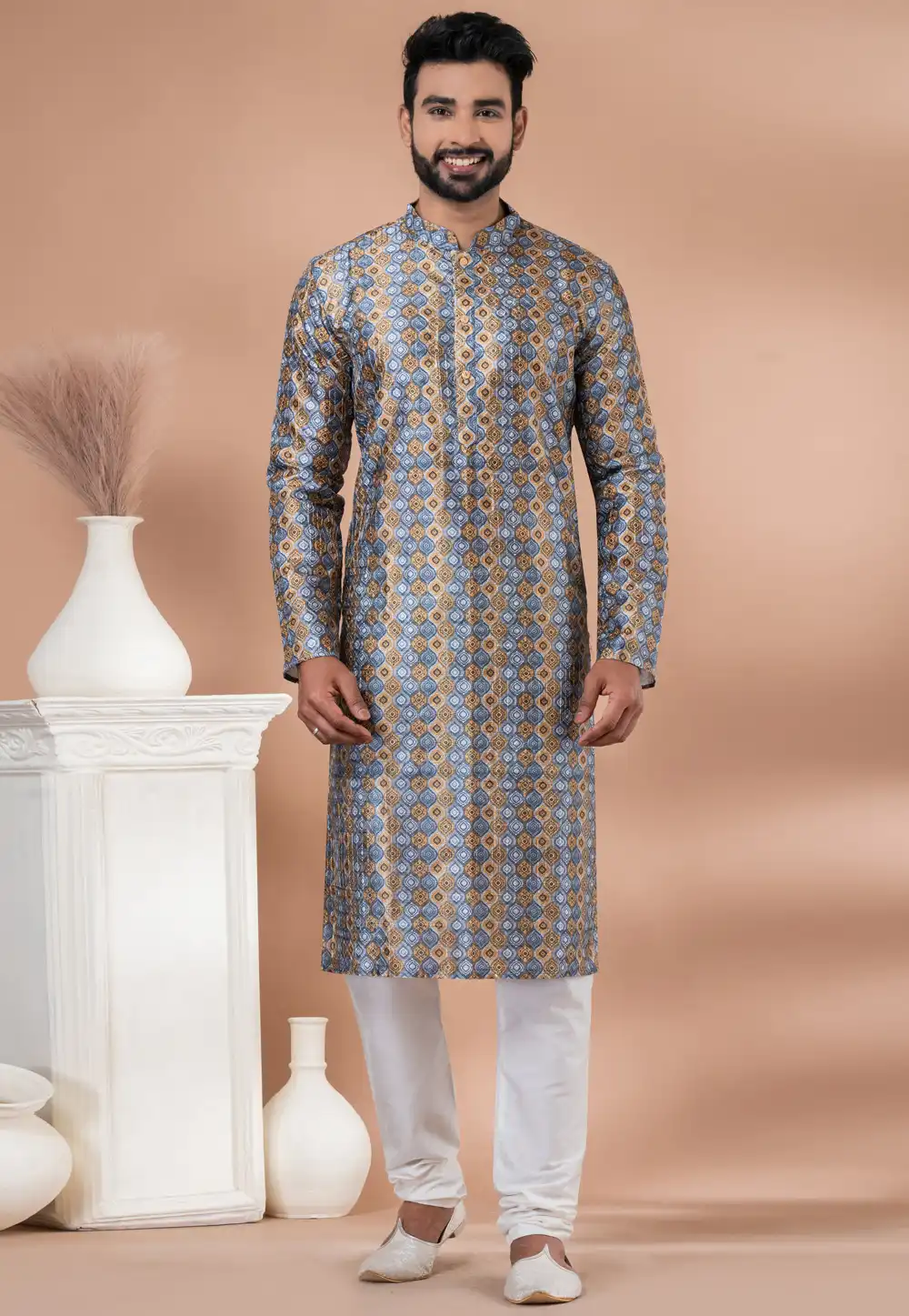 Grey Cotton Kurta Pajama 282597