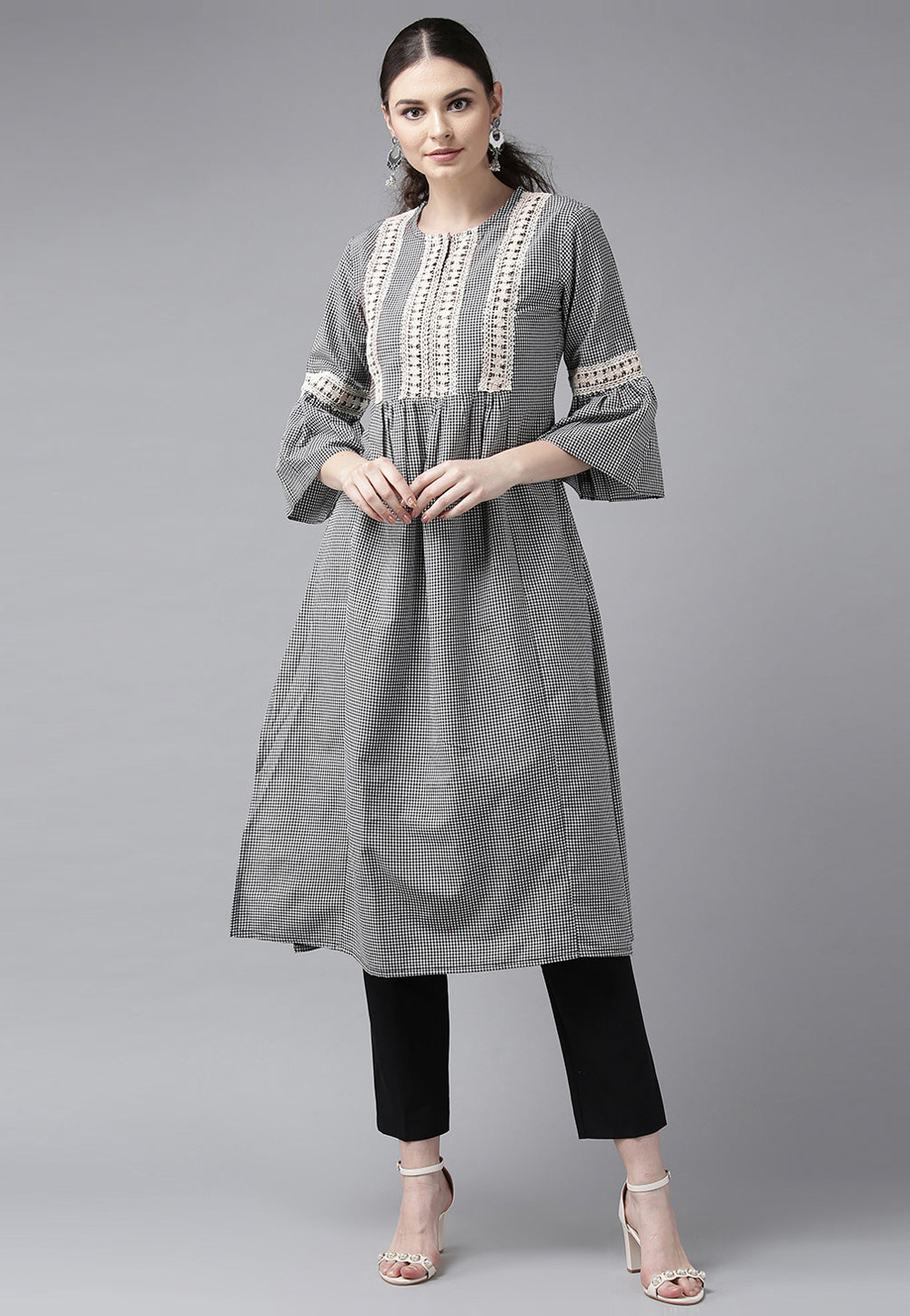 Grey Cotton Long Tunic 282197
