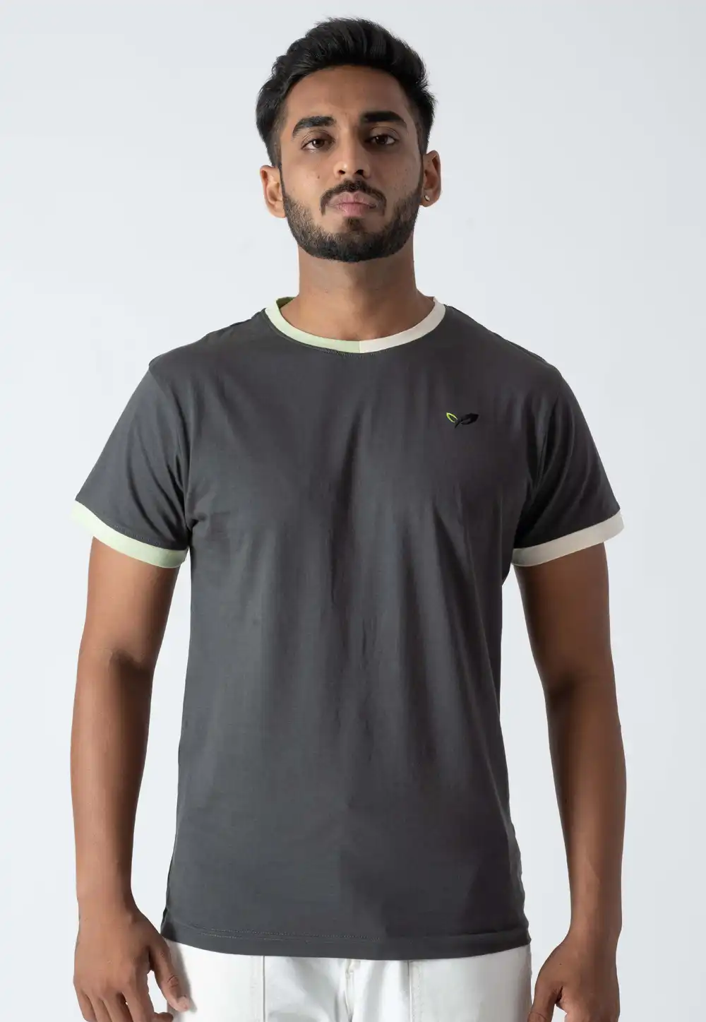 Grey Cotton Mens T-Shirt 313230