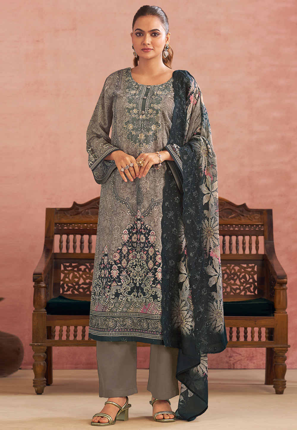 Grey Cotton Pant Style Suit 319929