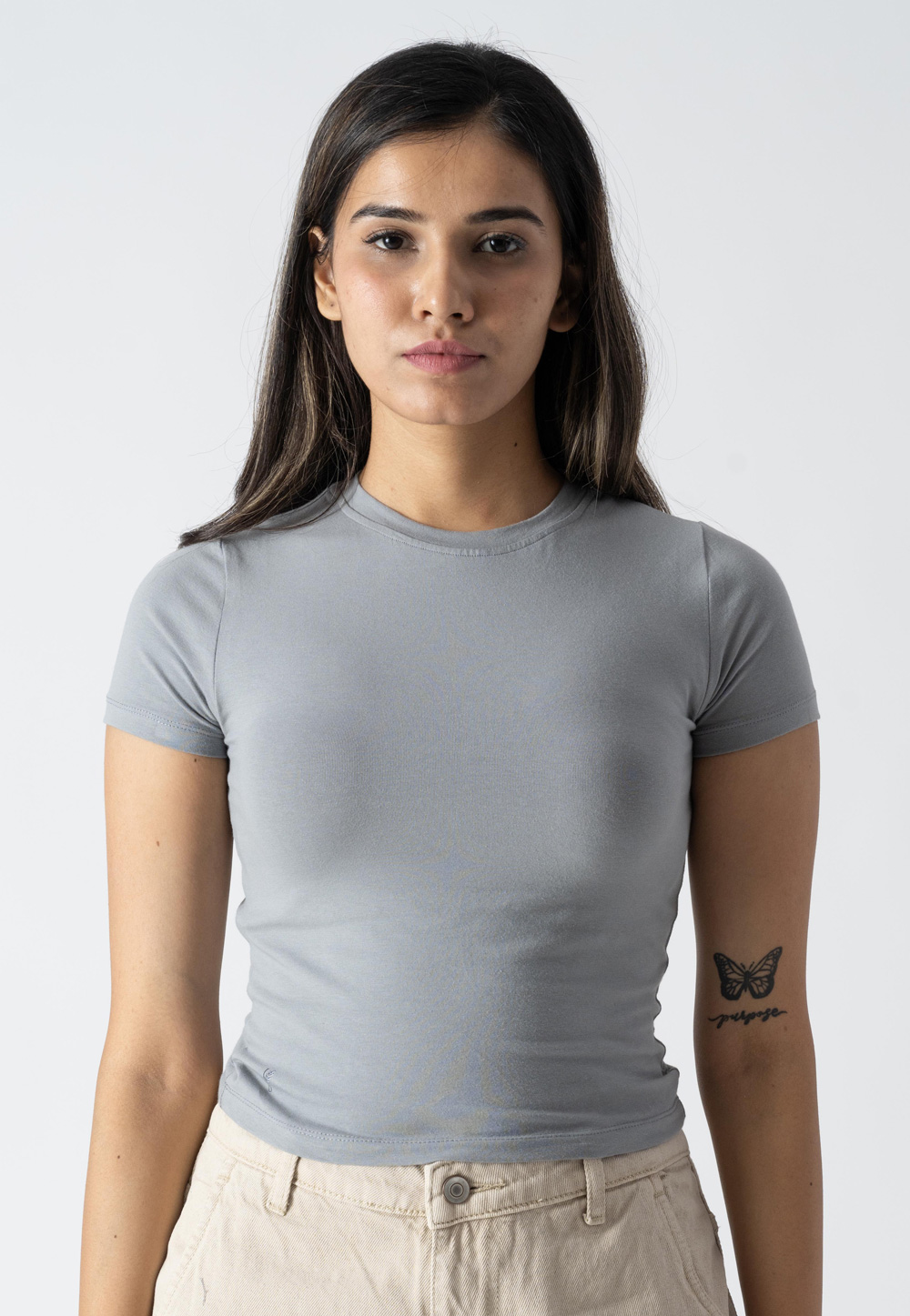 Grey Cotton Top 313286
