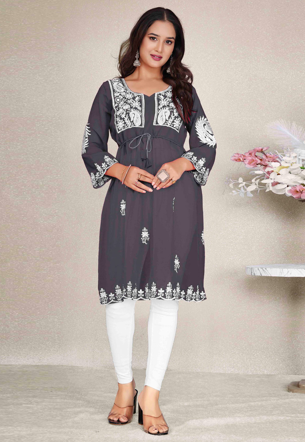 Grey Georgette Tunic 324240