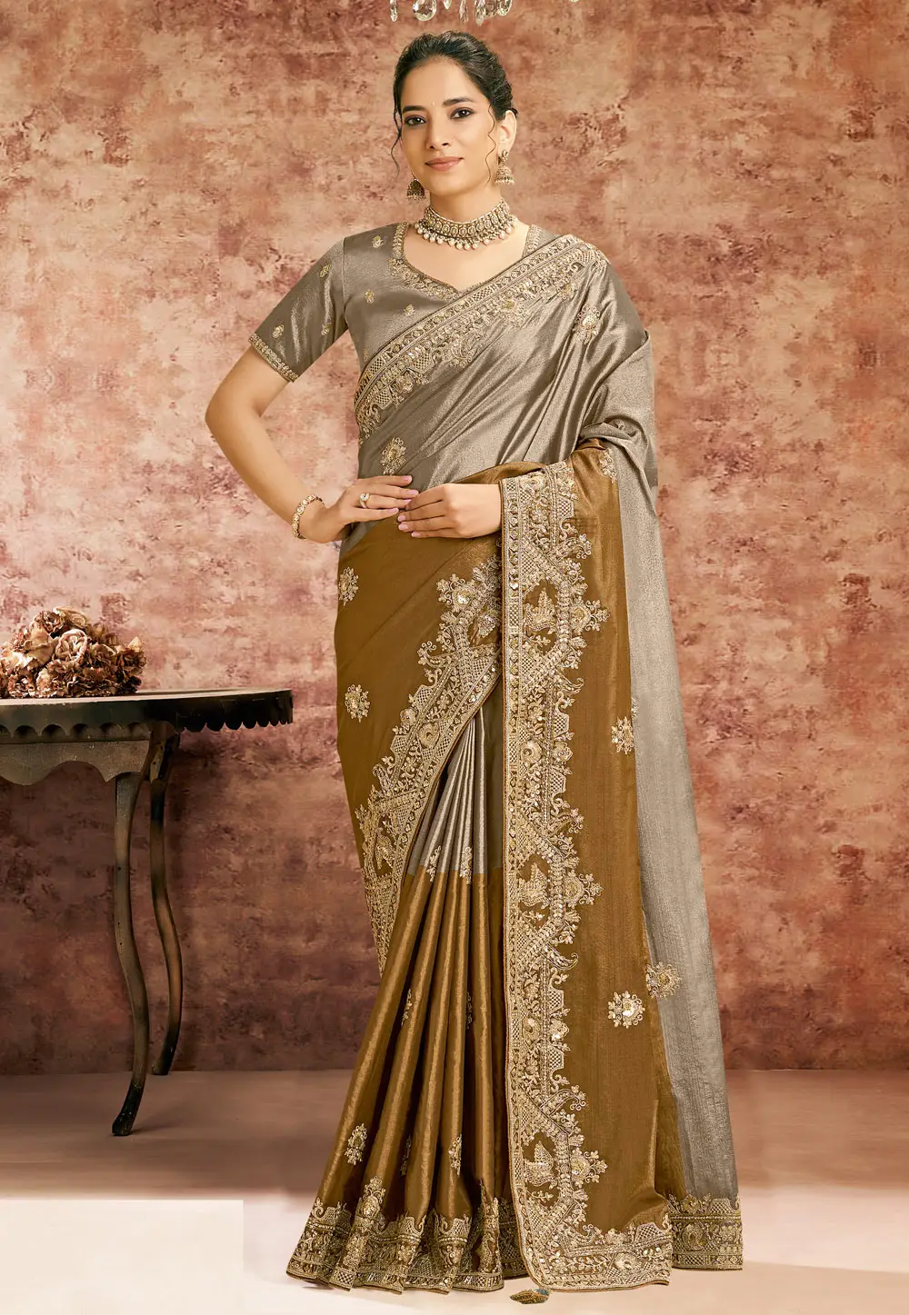 Grey Kanjivaram Silk Saree 335089