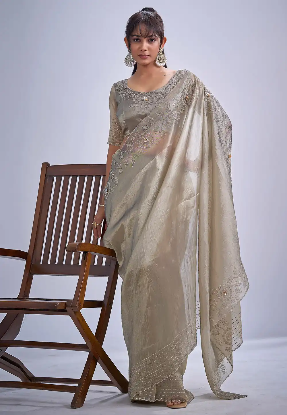 Grey Kanjivaram Silk Saree 327802