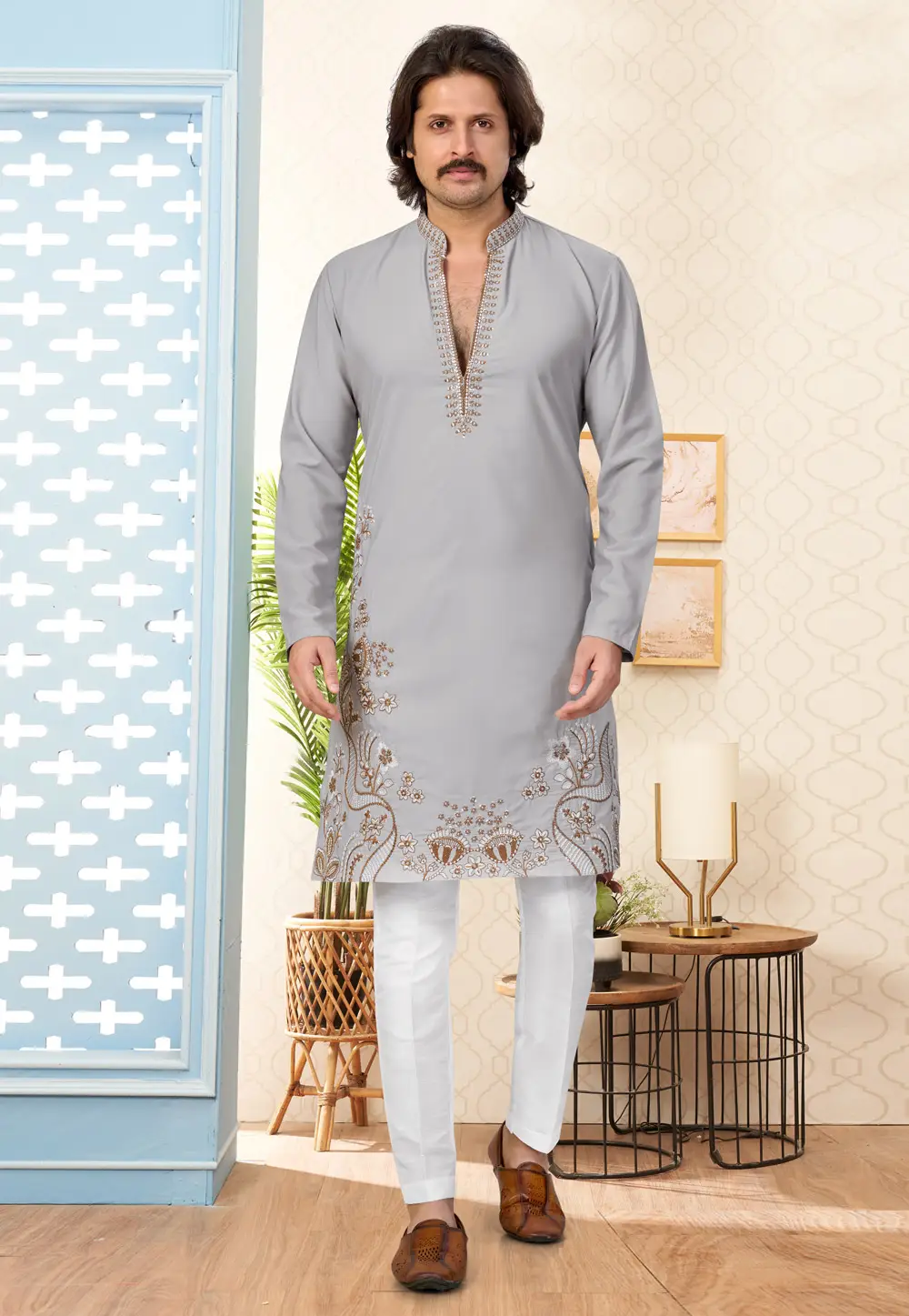 Grey Lachka Kurta Pajama 335942