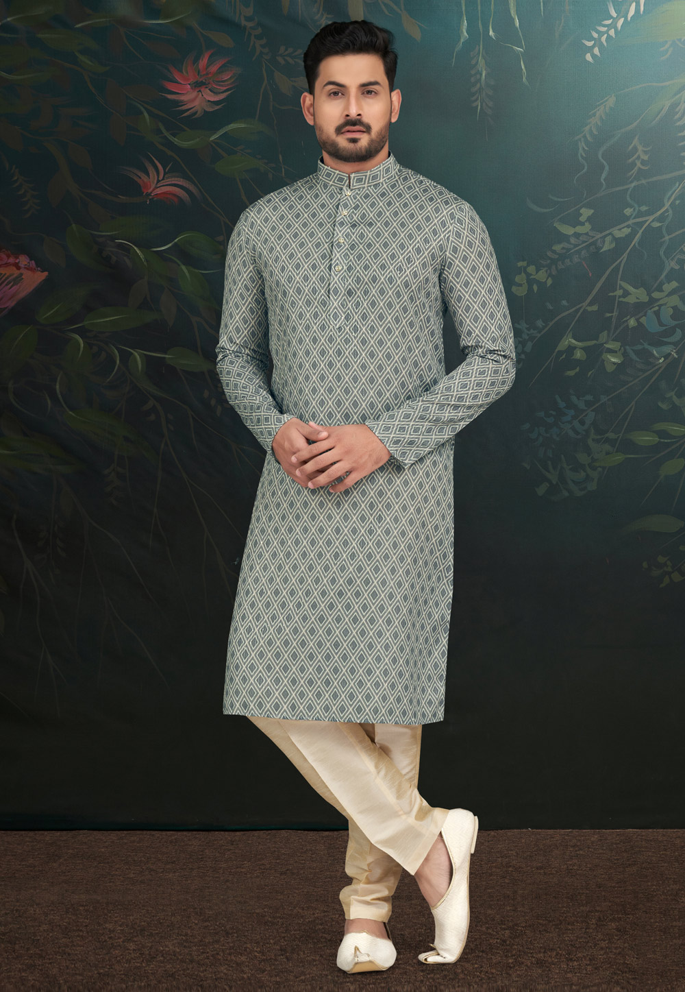 Grey Rayon Kurta Pajama 279720