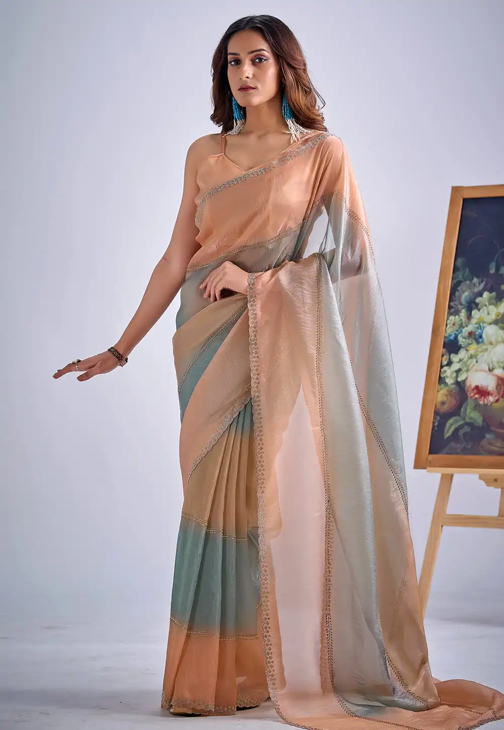 Grey Silk Saree With Blouse 327790