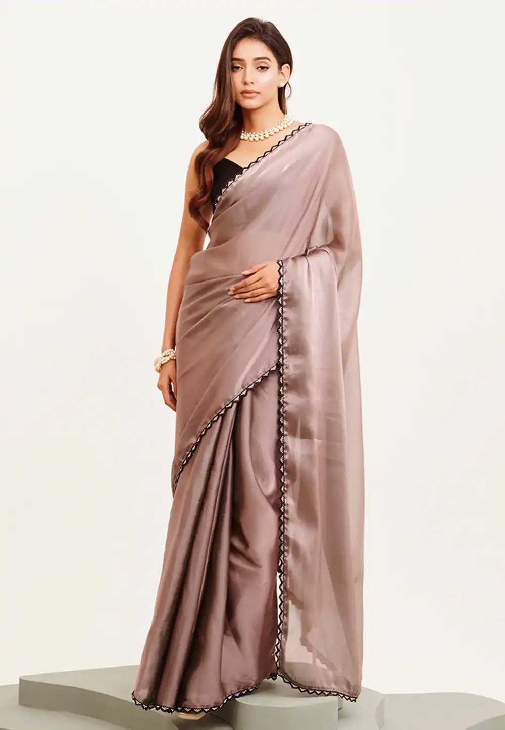 Grey Silk Saree With Blouse 312113